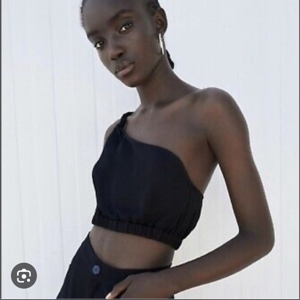 Zara Asymmetrical Twisted One Shoulder Crop Top